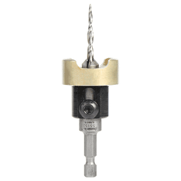 3/8" x 9/64" Carbide Tipped Countersink Bit with Tapered Drill/Adjustable Depth Stop, #6 Screw