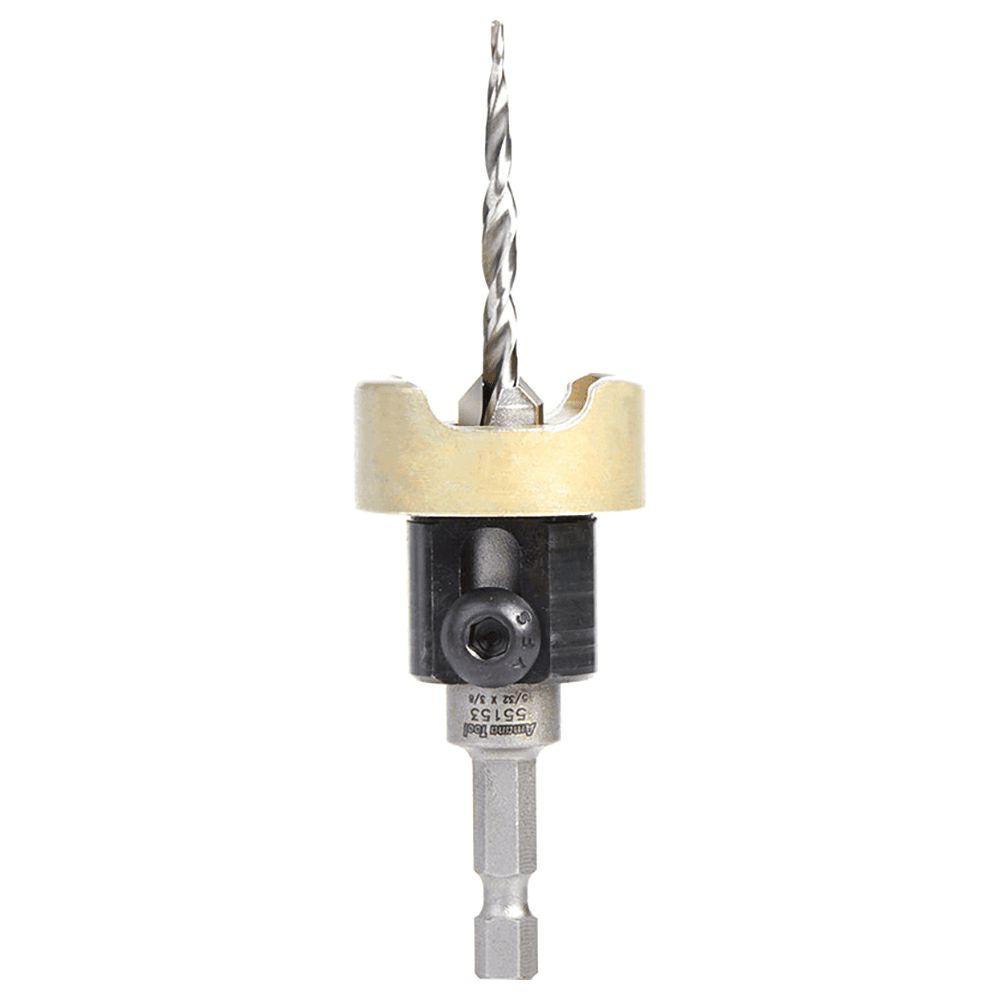 3/8" x 5/32" Carbide Tipped Countersink Bit with Tapered Drill/Adjustable Depth Stop, #8 Screw