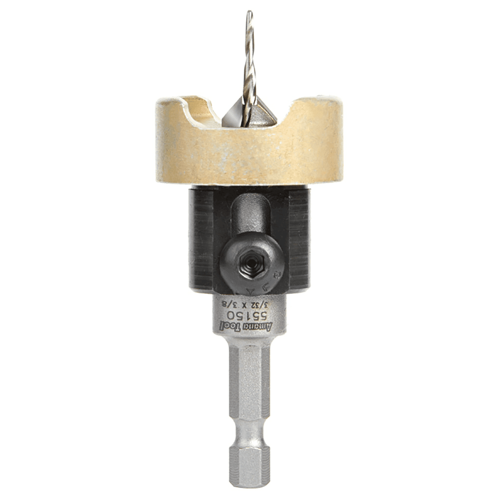3/8" x 5/64" Carbide Tipped Countersink Bit with Tapered Drill/Adjustable Depth Stop, #4 Screw