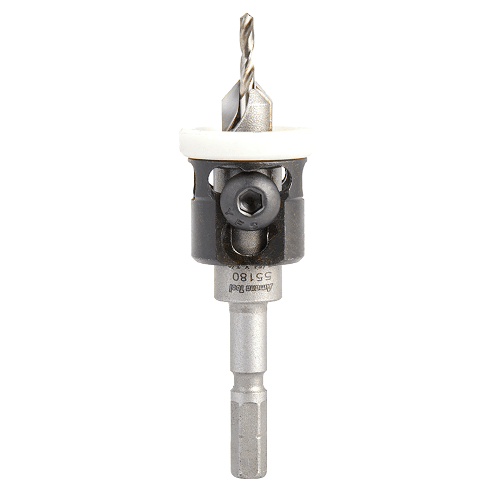 3/8" Dia x 7/64" Drill Dia 82° Carbide Tipped Countersink with Adjustable Low Friction Depth Stop for Festool CENTROTEC System