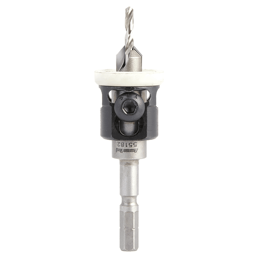 3/8" Dia x 1/8" Drill Dia 82° Carbide Tipped Countersink with Adjustable Low Friction Depth Stop for Festool CENTROTEC System