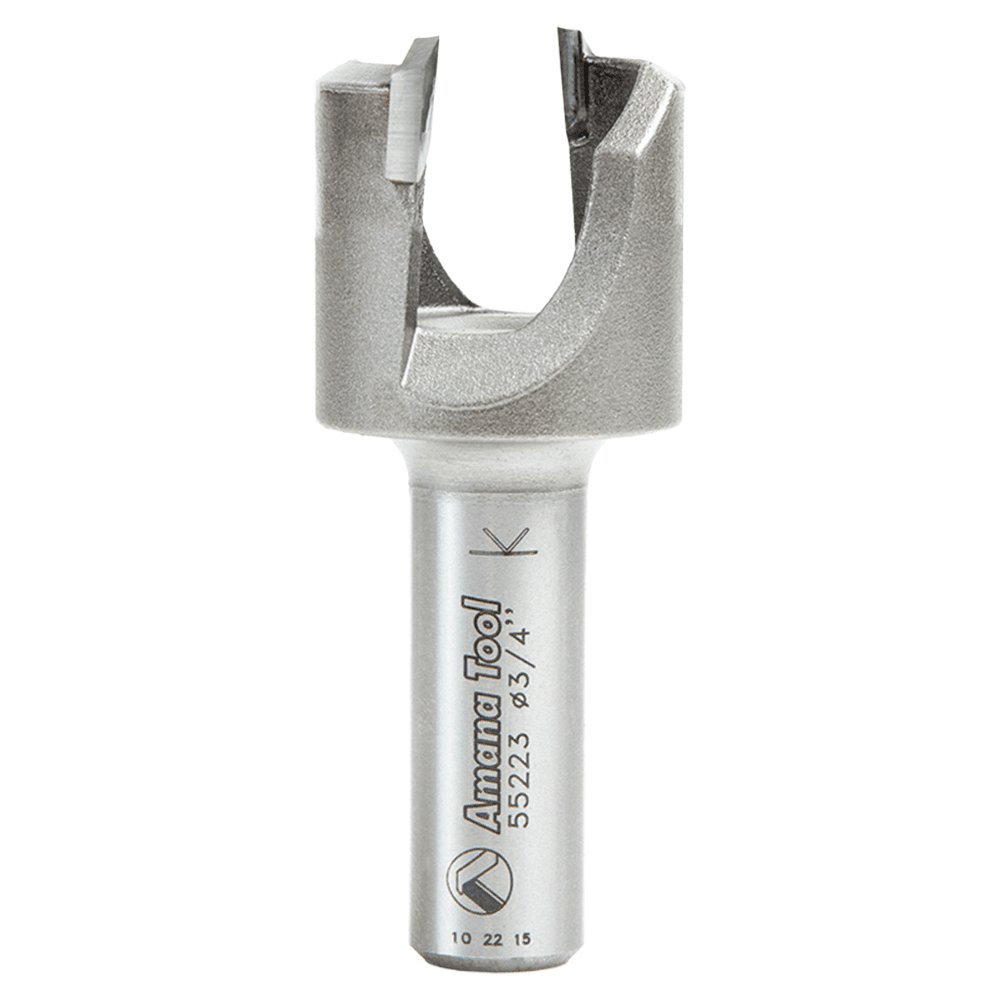 1-1/32" Dia x 1/2" Carbide Tipped Plug Cutter for Drill Press, 1/2" Shank