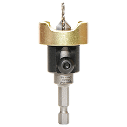 3/8" x 5/64" Carbide Tipped Countersink Bit with Adjustable Depth Stop/No-Thrust Ball Bearing, #6 Screw