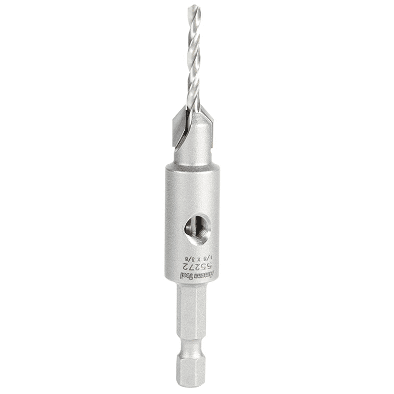 3/8" Carbide Tipped Replacement Countersink Bit with Slow Spiral M2 Drill, #4 Screw