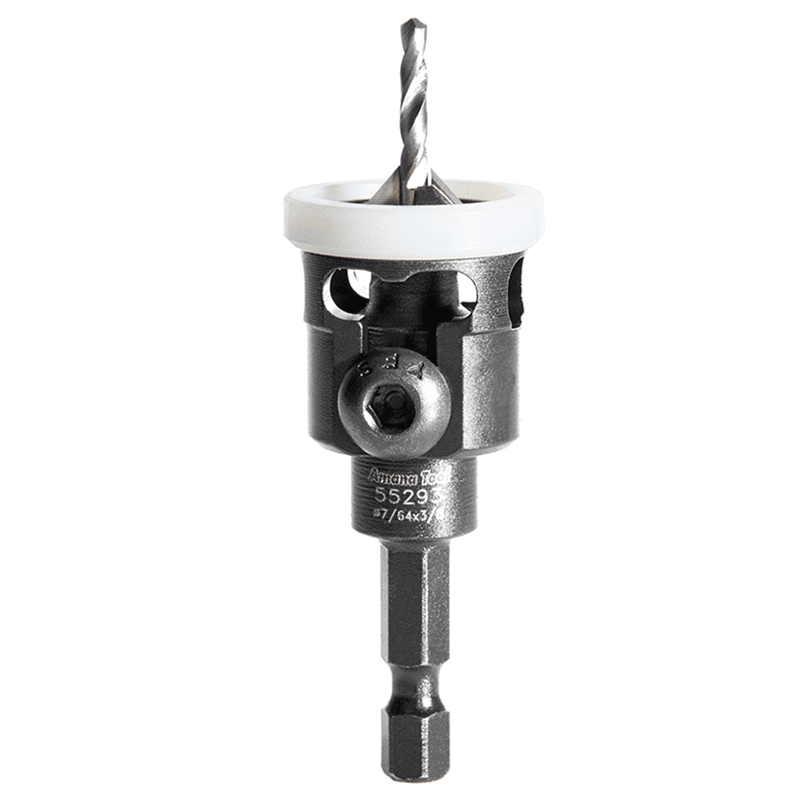 3/8" x 2-3/8" Carbide Tipped Countersink Bit with Adjustable Low Friction Depth Stop, #4 Screw
