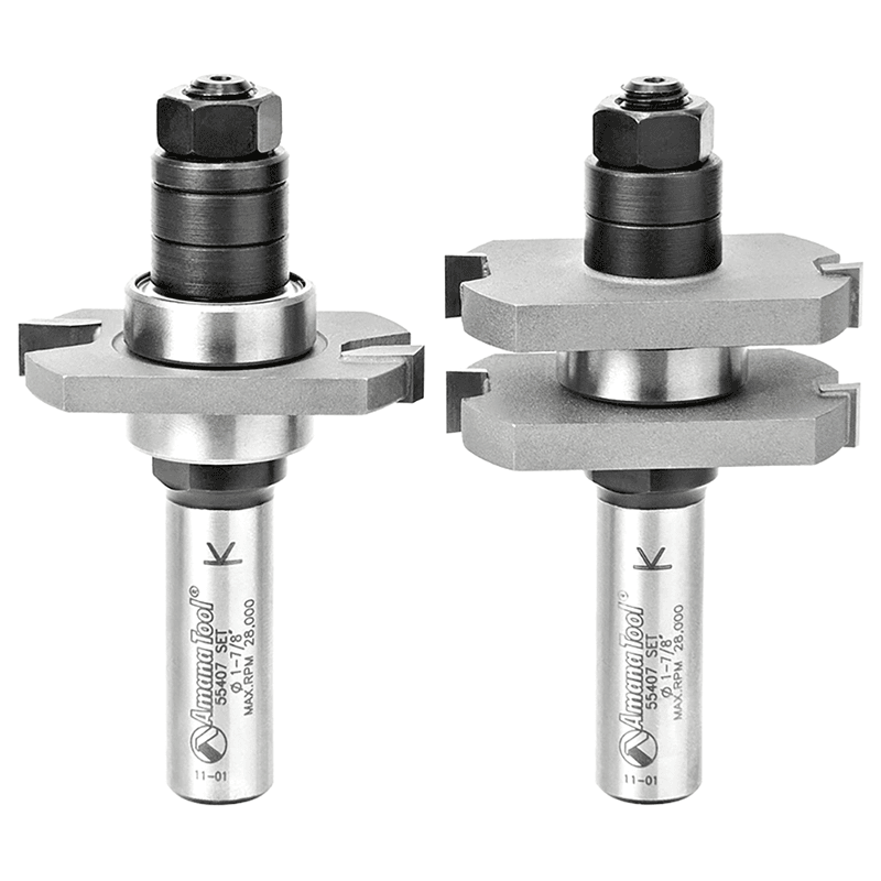 1-7/8" x 3" 2-Piece Tongue/Groove Bit Set, 1/2" Shank