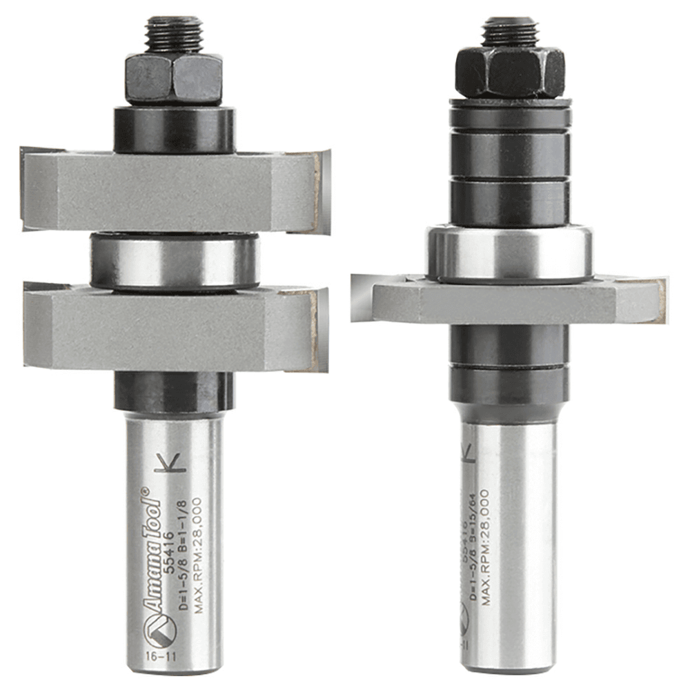 1-5/8" x 3-5/16" 2-Piece Tongue/Groove Bit Set, 1/2" Shank