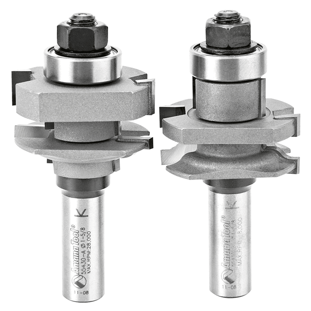 1-5/8" x 3-5/16" Ogee 2-Piece Stile and Rail Set, 2-Wing, 1/2" Shank