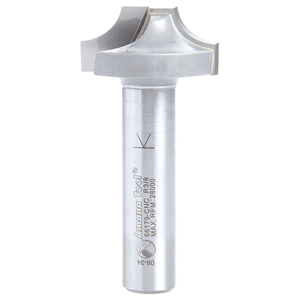 1-1/4" Dia x 5/16" Carbide Tipped Plunging Beading Bit, 3/8" Radius, 1/2" Shank
