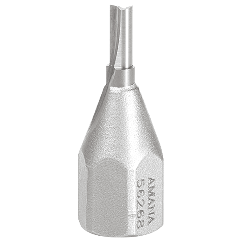 1/8" + .015 Dia x 3/8" Carbide Tipped Mortising Bit, Screw Straight No Shear Cutter, 1/4" - 28 Thread