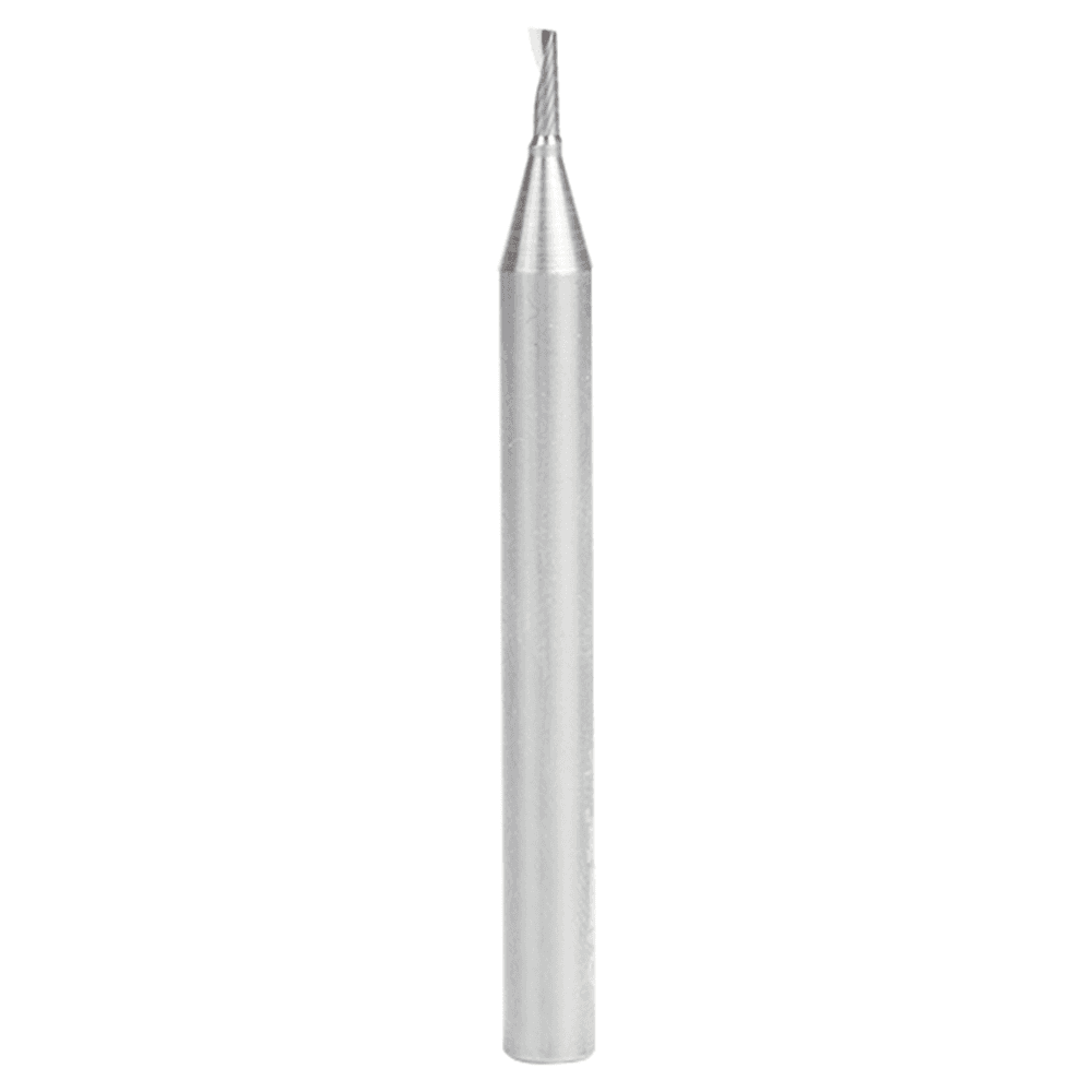 2mm Dia x 6mm Metric Solid Carbide CNC Spiral 'O' Single Flute, Aluminum Cutting, 6mm Shank, 64mm Long Up-Cut Router Bit