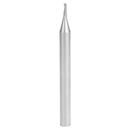 2mm Dia x 6mm Metric Solid Carbide CNC Spiral 'O' Single Flute, Aluminum Cutting, 6mm Shank, 64mm Long Up-Cut Router Bit