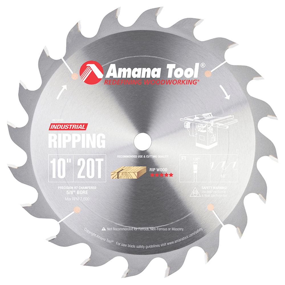 10" x 20 Teeth Carbide-tipped Standard Ripping Saw Blade