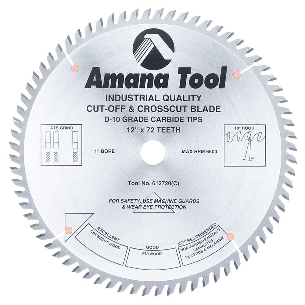 12" x 72 Teeth Alternate Top Bevel Cross-Cut/Cut-Off Saw Blade