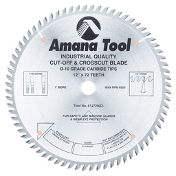 12" x 72 Teeth Alternate Top Bevel Cross-Cut/Cut-Off Saw Blade