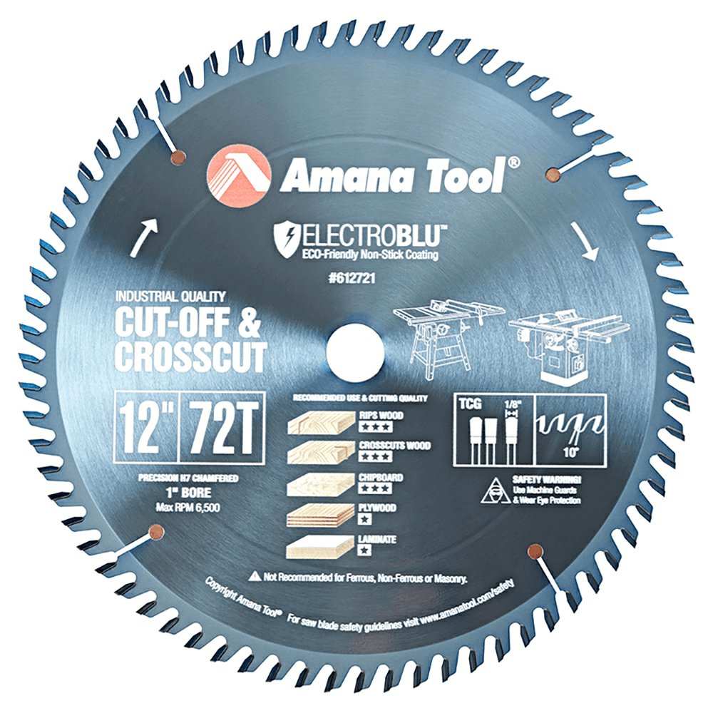 Prestige 12" x 72 Teeth Electro-Blu Non-Stick Coated Heavy-Duty General Purpose Saw Blade