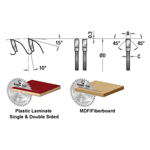 8" Chipper, 5/8" Bore Diameter, 1/16" Kerf