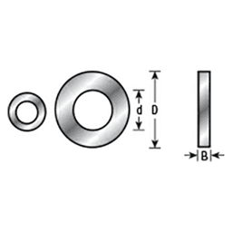 0.356" Dia x 1/4" Inner Dia Steel Flat Lock Washer