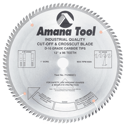12" x 96 Teeth Heavy-Duty Cross-Cut/Cut-Off Saw Blade