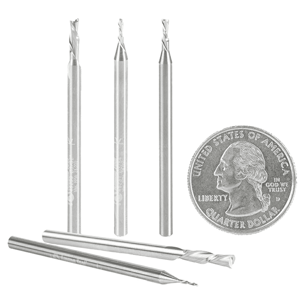 2" 5-Piece Down-Cut Flute Inlay Spiral Plunge Router Bit Set, 1/8" Shank