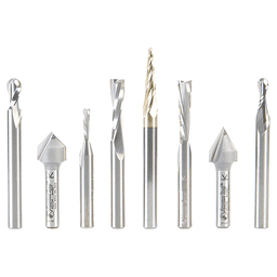 8-Piece General Purpose CNC Router Bit, 1/4" Shank