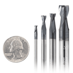 4-Pack CNC Steel/Stainless Steel Cutting Spiral End Mill Router Bit with AlTiN Coating