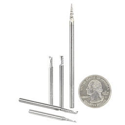 5-Piece CNC Aluminum Cutting  'O' Spiral Router Bit Pack, 1/8" Shank