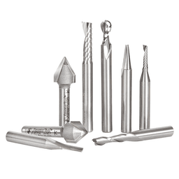 8 Piece CNC General Purpose Router Bit Collection, 1/4" Shank