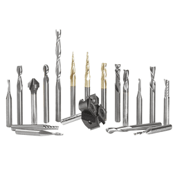 18-Piece CNC Specialty Multi-Material Router Bit Collection, 1/4" Shank