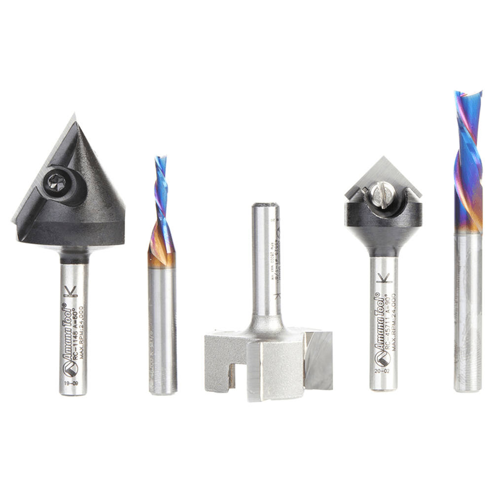 AMS-276 General Purpose CNC Router Bit, Set, 1/4" Shank(5/Piece)
