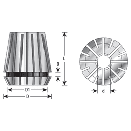 15-16mm x 46mm CO-224 15-16mm CNC High Precision Spring Collet for ER40 Tool Holder