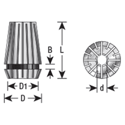 1/8" x 26mm CNC High Precision Spring Collet for ER16 Tool Holder