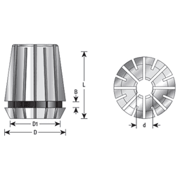 1/4" x 60mm CNC High Precision Spring Collet for ER50 Tool Holder