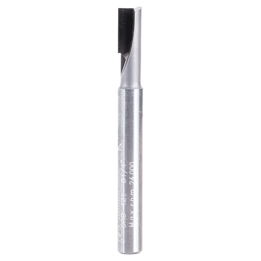 1/4" Dia x 1/2" Straight Plunge Down-Shear Polycrystalline Diamond Tipped Router Bit, Single Flute, 1/4" Shank
