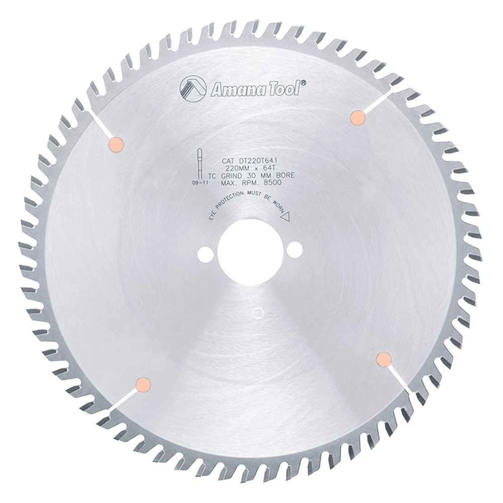 220mm x 64 Teeth Ditec Holz-Her General Purpose Saw Blade, Triple Chip Grind
