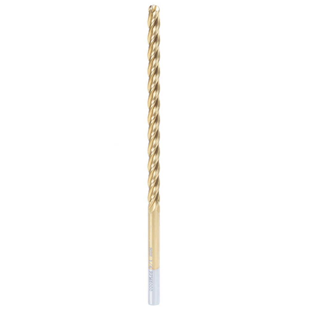 1/4" x 6" Foam Cutting Ball End Extended TiN Coated Up-Cut CNC Spiral Router Bit, 4-Flute, 1/4" Shank
