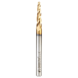1/8" Dia x 1-1/32" CNC 2D/3D Carving 3.5° Tapered Angle Ball Tip Up-Cut Spiral Router Bit, 3 Flute, 6mm Shank
