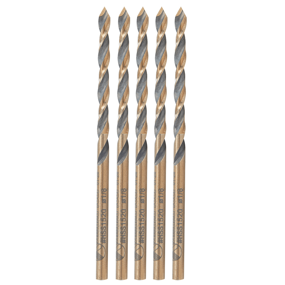 1/8" x 2-3/4" Plastic Drill Bit, 1/8" Shank (5 Pack)