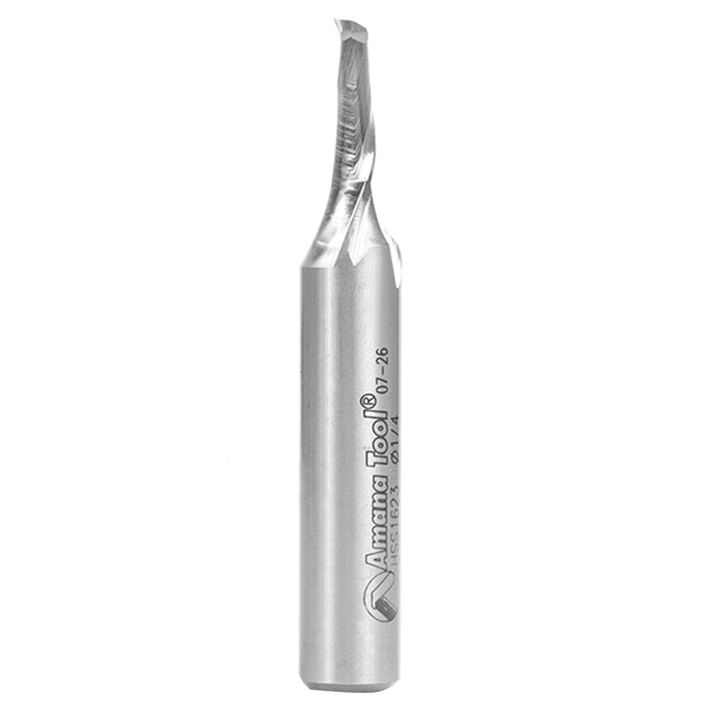 1/4" x 3-1/4" Aluminum Cutting Up-Cut Spiral Router Bit, 1-Flute, 1/2" Shank