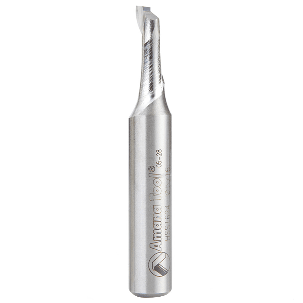 5/16" x 3-1/4" Aluminum Cutting Up-Cut Spiral Router Bit, 1-Flute, 1/2" Shank