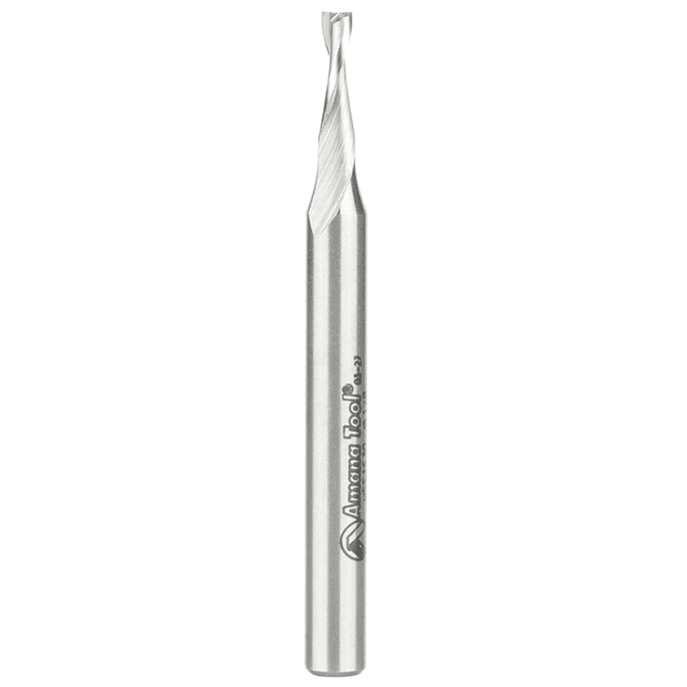 1/8" x 2-5/8" Aluminum Cutting Up-Cut Spiral Router Bit, 2-Flute, 1/4" Shank
