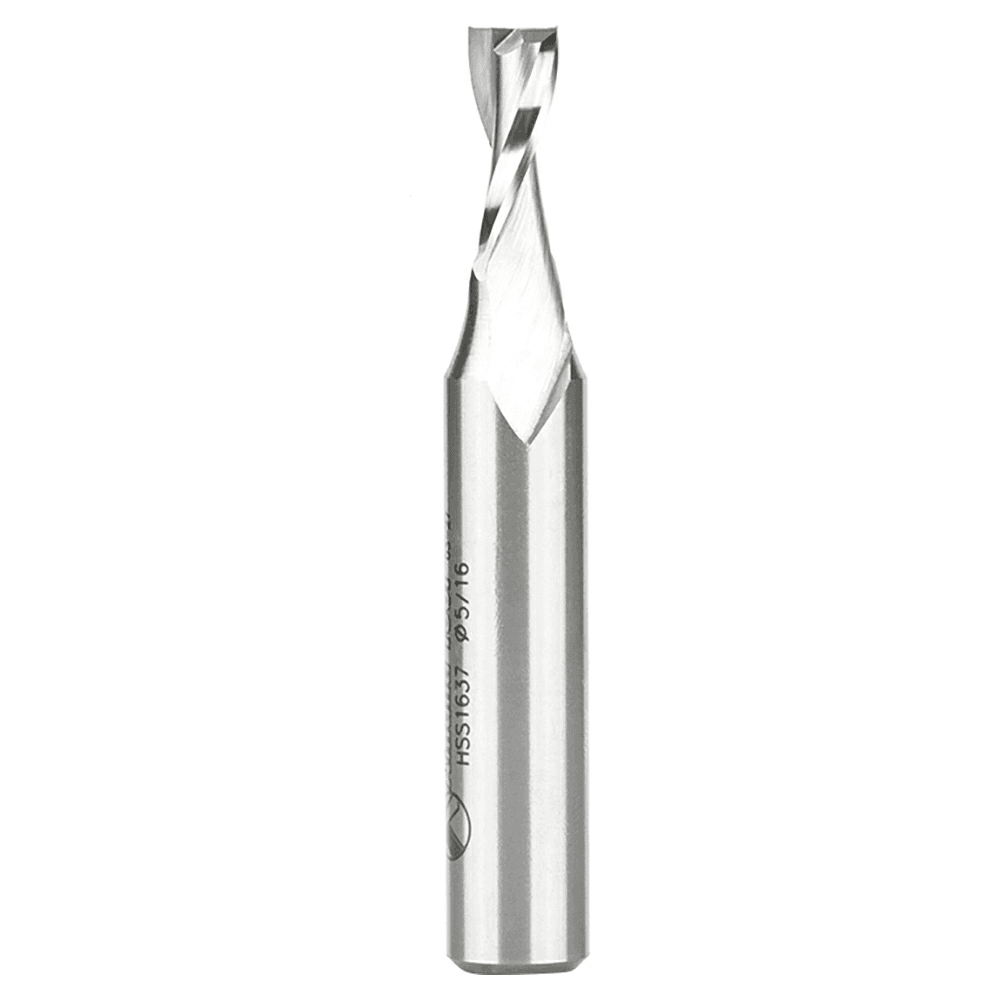 5/16" x 3-1/4" Aluminum Cutting Up-Cut Spiral Router Bit, 2-Flute, 1/2" Shank