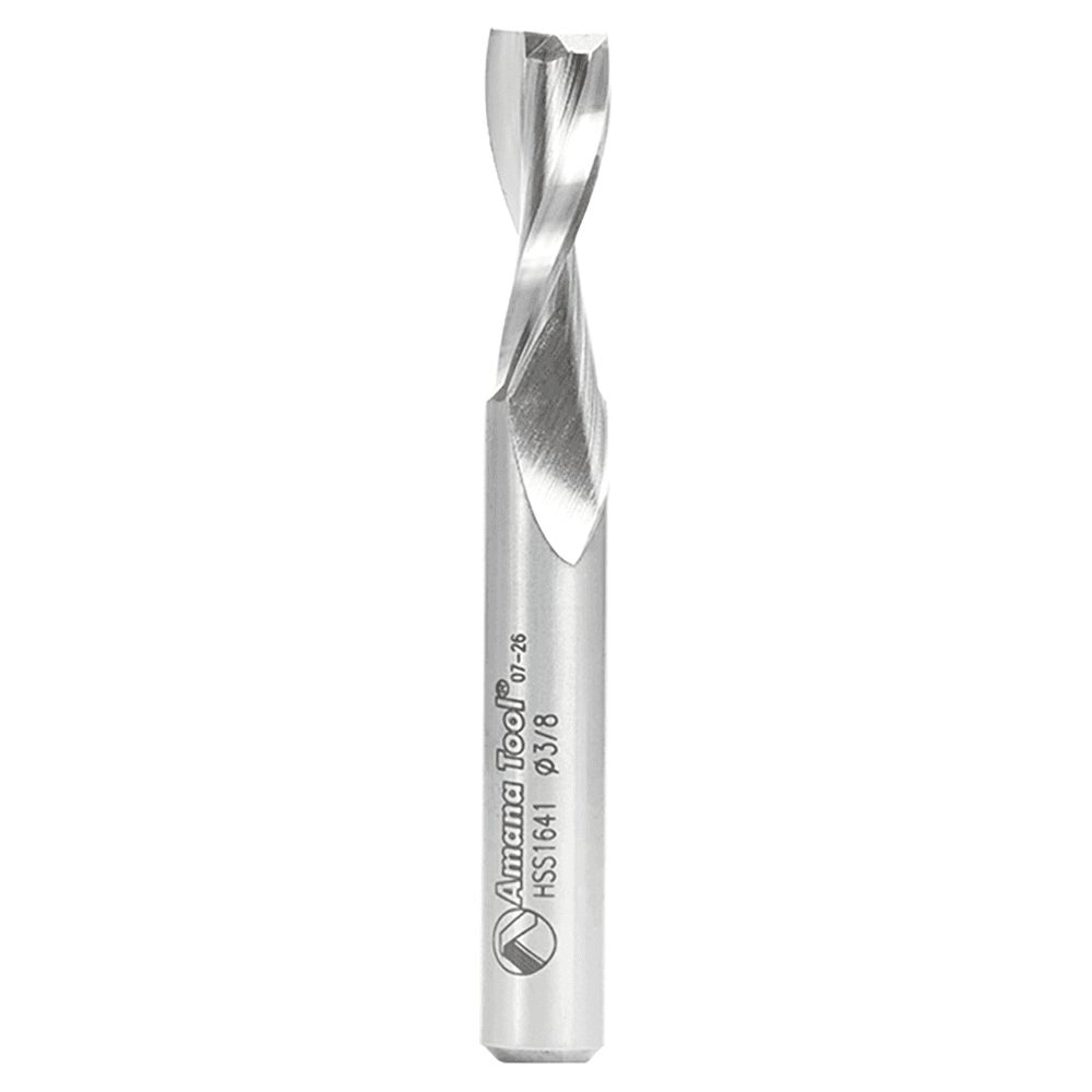 3/8" x 3" Aluminum Cutting Up-Cut Spiral Router Bit, 2-Flute, 3/8" Shank