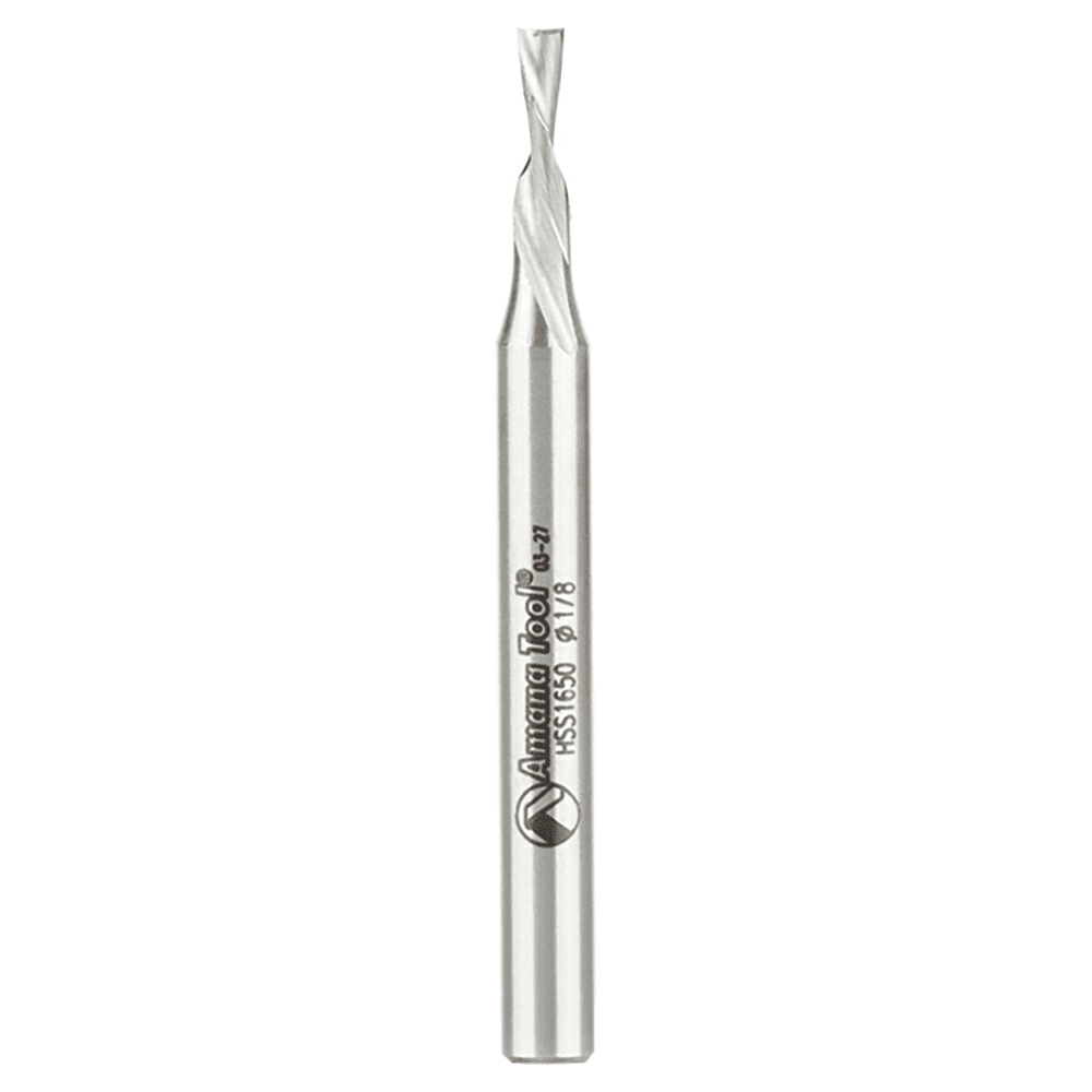 1/8" x 2-5/8" Aluminum Cutting Down-Cut Spiral Router Bit, 2-Flute, 1/4" Shank