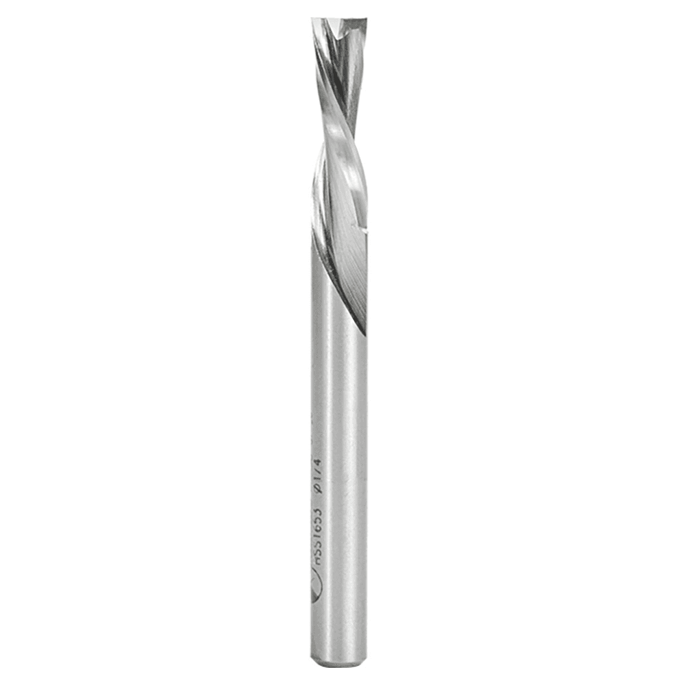 1/4" x 2-3/4" Aluminum Cutting Down-Cut Spiral Router Bit, 2-Flute, 1/4" Shank