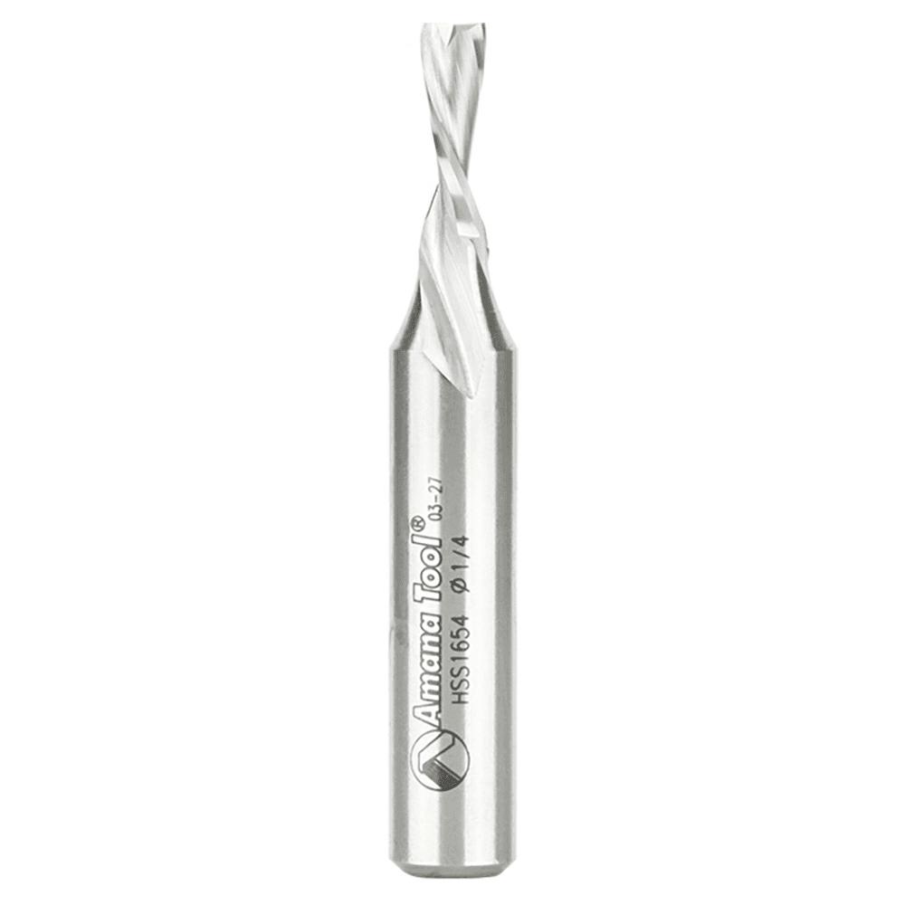 1/4" x 3-1/4" Aluminum Cutting Down-Cut Spiral Router Bit, 2-Flute, 1/2" Shank