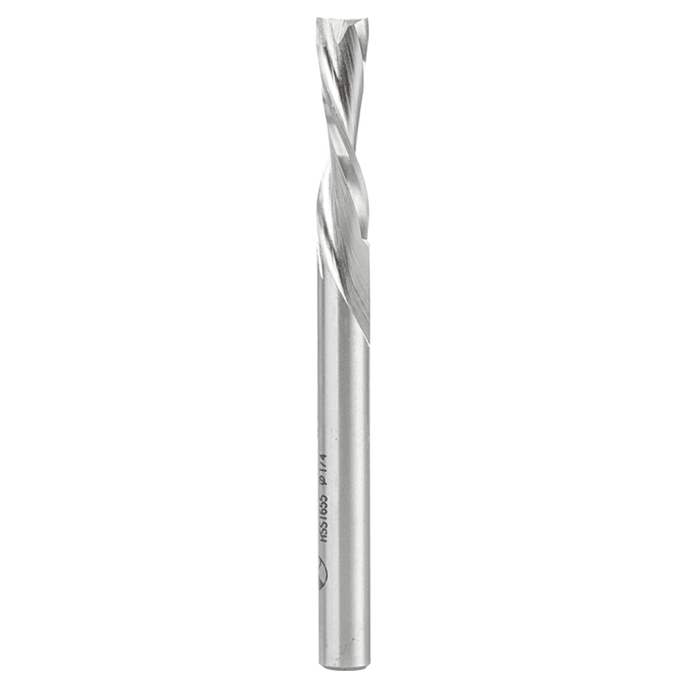 1/4" x 3" Aluminum Cutting Down-Cut Spiral Router Bit, 2-Flute, 1/4" Shank
