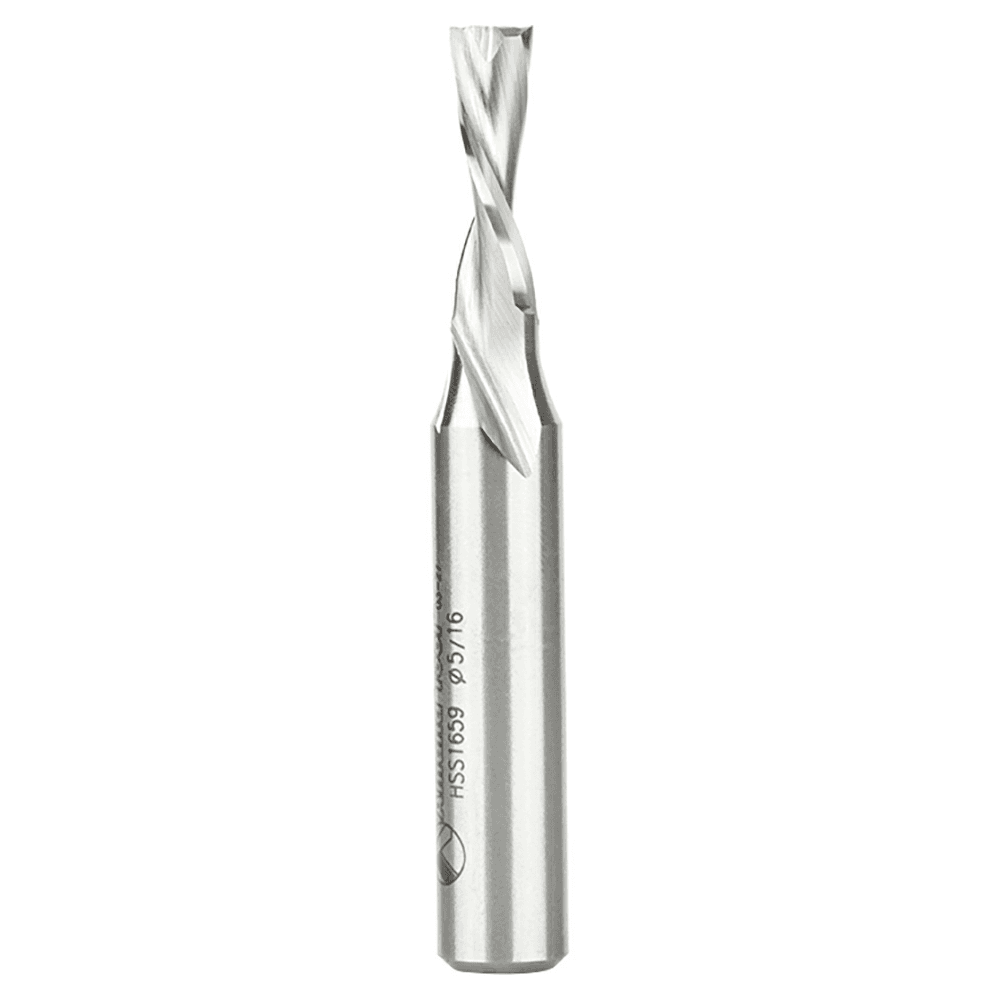 5/16" x 3-1/2" Aluminum Cutting Down-Cut Spiral Router Bit, 2-Flute, 1/2" Shank