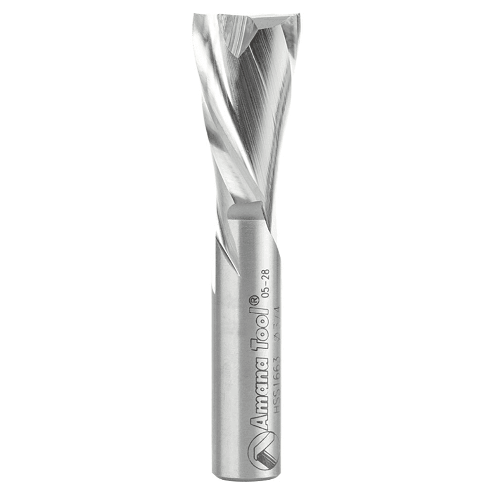 3/4" x 3-1/4" Aluminum Cutting Down-Cut Spiral Router Bit, 2-Flute, 1/2" Shank