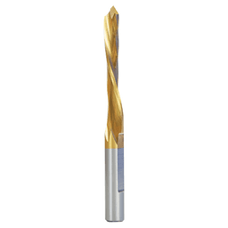 1/2" x 5-1/2" TiN Coated Down-Cut Steel Door Bit, 1-Flute, 1/2" Shank